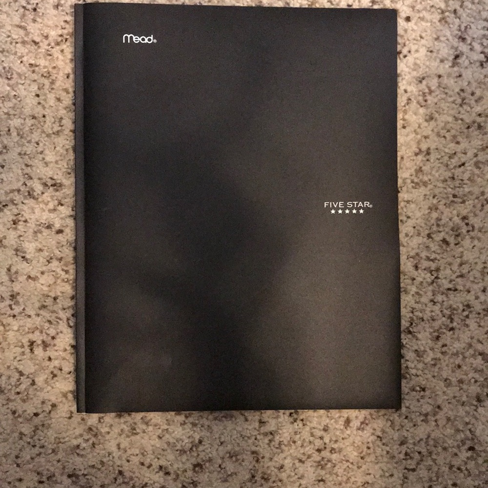 🎉NWOT Five star black folder